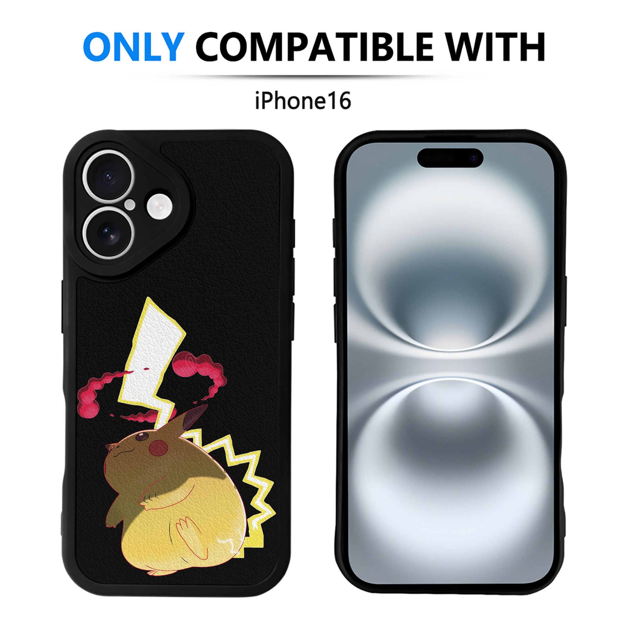 （画像用） ポケットモンスター Pokémon 【iPhone 16シリーズ対応】シリコンスマホケース（レザー調） 材質：シリコン